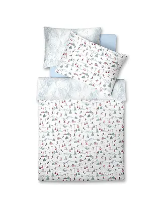 FLEURESSE | Biancheria da letto in raso 70x90cm/140x200cm BED ART WINTERSPEZIAL Snow White | 